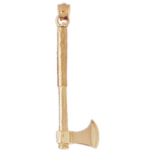 3D Ax Charm Pendant 14k Gold