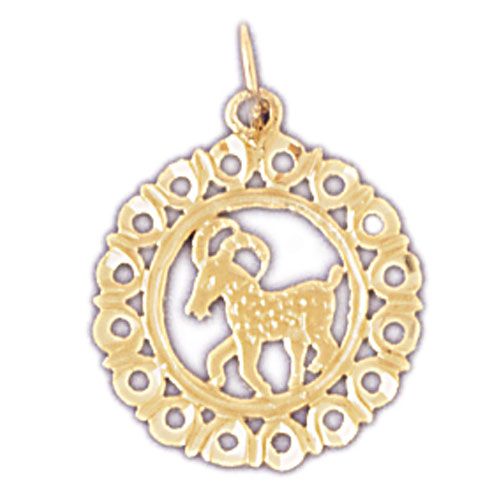 Aries Zodiac Sign Charm Pendant 14k Gold