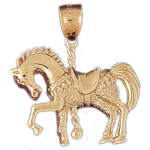 Carousel's Horse Charm Pendant 14k Gold