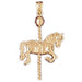 3D Carousel's Horse Charm Pendant 14k Gold
