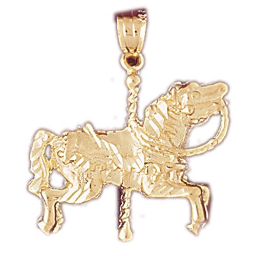 Carousel's Horse Charm Pendant 14k Gold