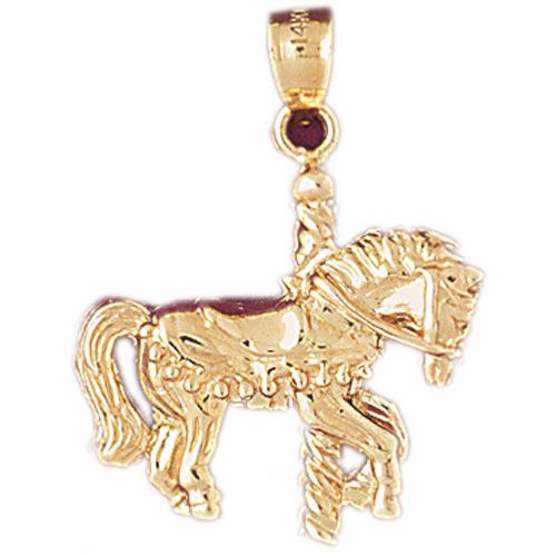 Carousel's Horse Charm Pendant 14k Gold