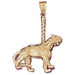 3D Carousel's Tiger Charm Pendant 14k Gold