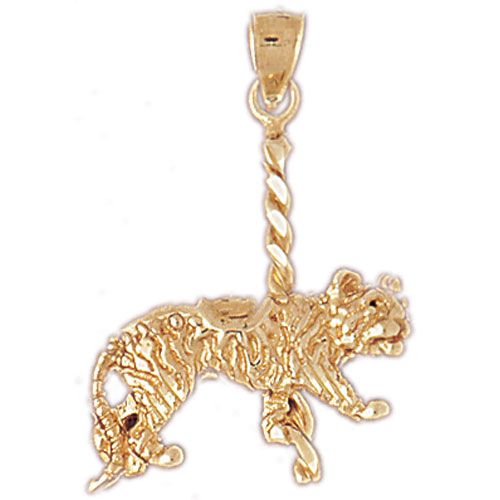 Carousel's Tiger Charm Pendant 14k Gold