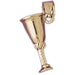 Champagne Flute 3 Dimensional Charm Pendant 14k Gold