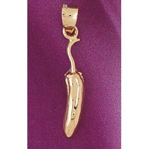 Chili Pepper Charm Pendant 14k Gold