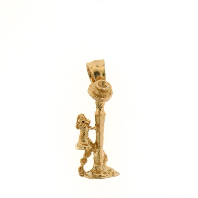 3D Classic Old Phone Charm Pendant 14k Gold
