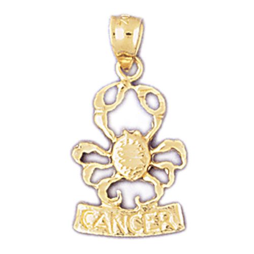 Cancer Zodiac Sign Charm Pendant 14k Gold