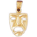 Drama Mask Charm Pendant 14k Gold