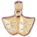 Drama Masks Charm Pendant 14k Gold