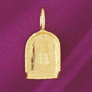 3D Dust Pan Charm Pendant 14k Gold