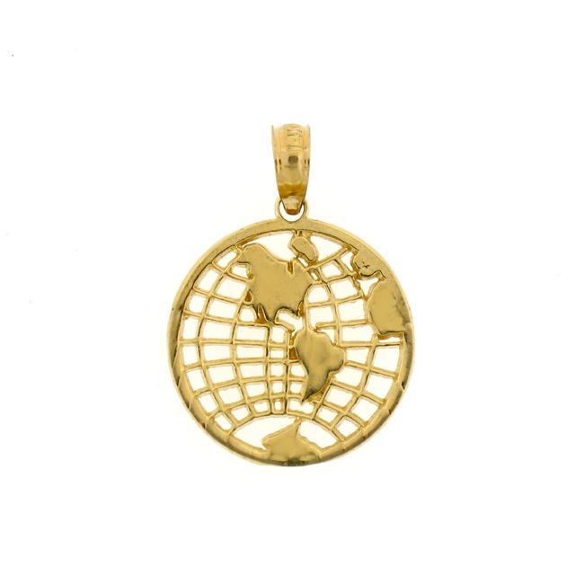 Earth Charm Pendant 14k Gold