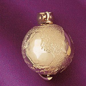 3D Earth Charm Pendant 14k Gold