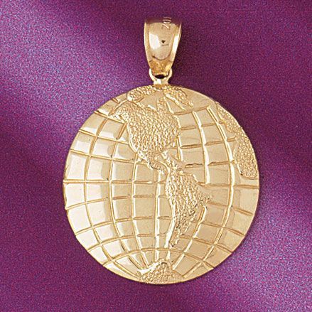 Earth Charm Pendant 14k Gold