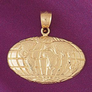 Earth Charm Pendant 14k Gold