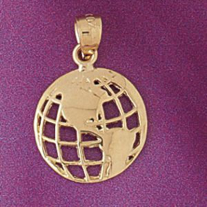 Earth Charm Pendant 14k Gold