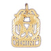 Gemini Zodiac Sign Charm Pendant 14k Gold