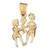 Gemini Zodiac Sign Charm Pendant 14k Gold