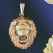 Leo Zodiac Sign Three Tone Charm Pendant 14k Gold
