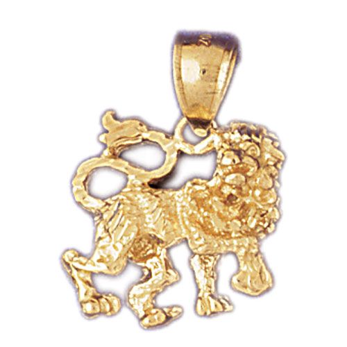 Leo Zodiac Sign Charm Pendant 14k Gold