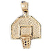 Basketball Board Charm Pendant 14k Gold