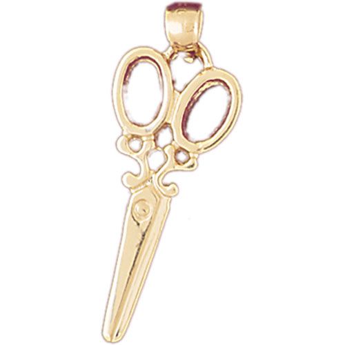 Hairdresser's Scissors Charm Pendant 14k Gold