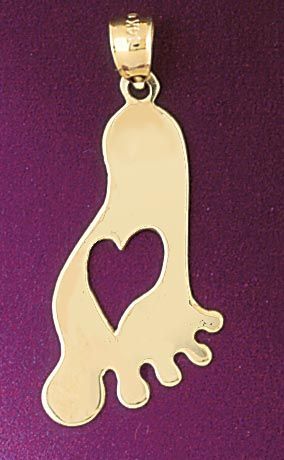 Footprint Charm Pendant 14k Gold