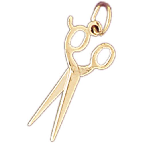 Hairdresser's Scissors Charm Pendant 14k Gold