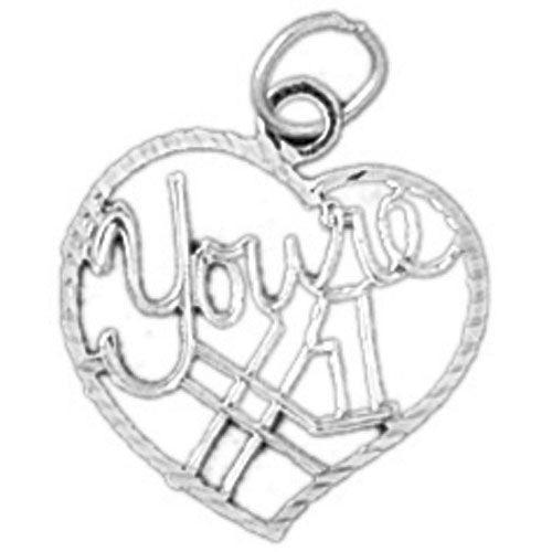 You Are Number One Charm Pendant 14k White Gold