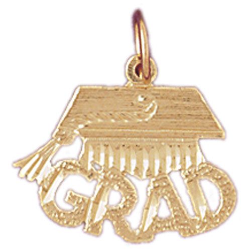 Graduation Hat Charm Pendant 14k Gold