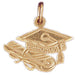 Graduation Diploma and Hat Charm Pendant 14k Gold