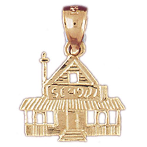 School Charm Pendant 14k Gold