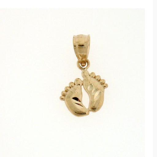 Footprints Charm Pendant 14k Gold