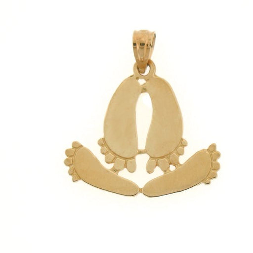 Footprints Charm Pendant 14k Gold