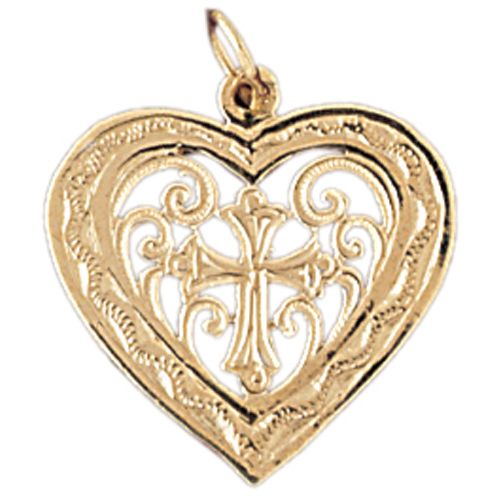 Heart Charm Pendant 14k Gold