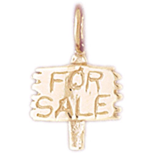 For Sale Sign Charm Pendant 14k Gold
