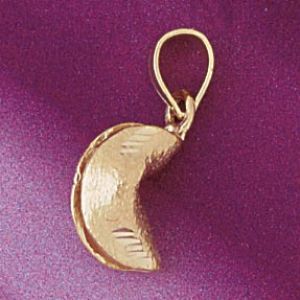 Fortune Cookie Charm Pendant 14k Gold