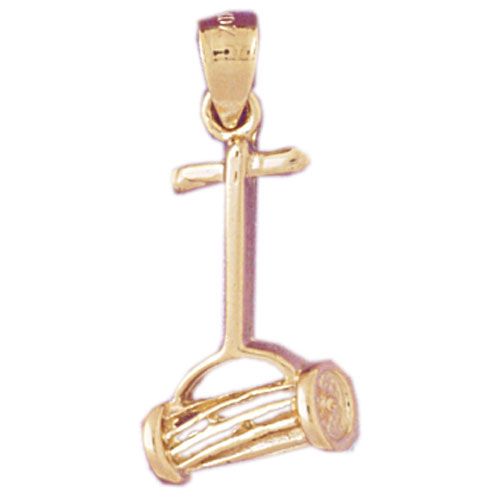 Lawn Mover Charm Pendant 14k Gold