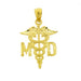 Md Medical Sign Charm Pendant 14k Gold