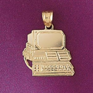 Charm Pendant 14K Gold, which has the shape of a Computer Desktop ...