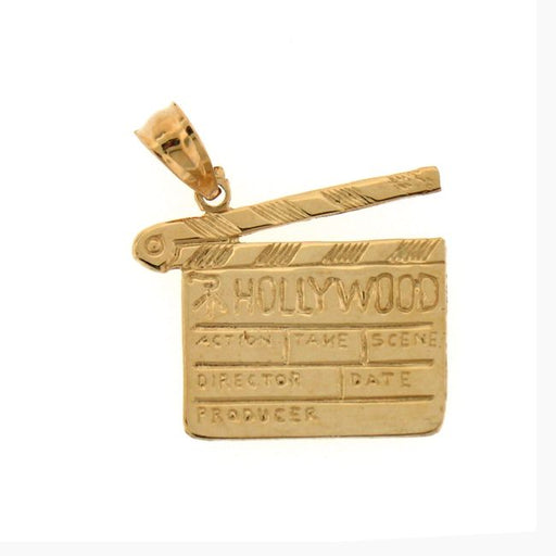 Movie Board Charm Pendant 14k Gold