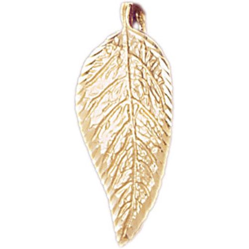Leaf Charm Pendant 14k Gold