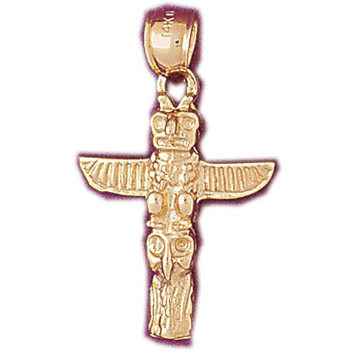 Native American Holy Indian Sign Charm Pendant 14k Gold