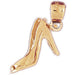 3D Shoe Charm Pendant 14k Gold