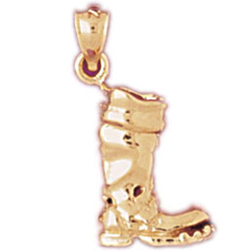 3D Boot Charm Pendant 14k Gold