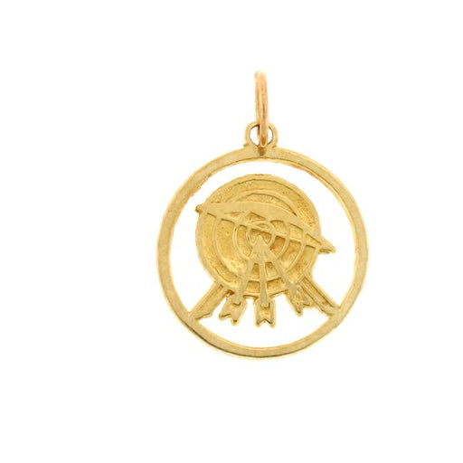 Shooting Target Charm Pendant 14k Gold