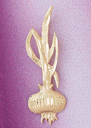 Onion Charm Pendant 14k Gold