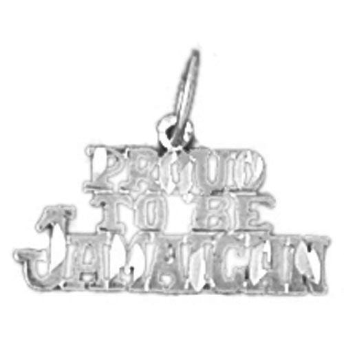 Proud To Be Jamaican Charm Pendant 14k Gold White Gold 14k