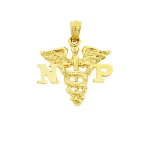 NP Medical Sign Charm Pendant 14k Gold