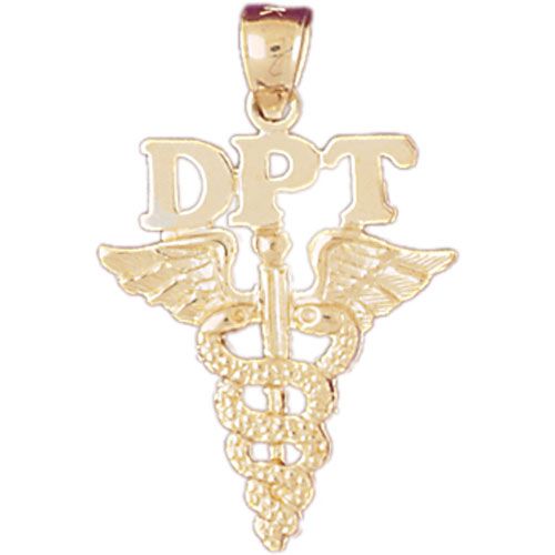 DPT Medical Sign Charm Pendant 14k Gold